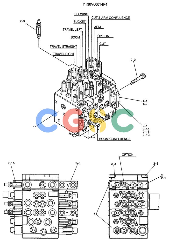 纽荷兰零件查询(E70SR) - MIDI CRAWLER EXCAVATOR ASN YT04-07175 (07-009) - VALVE ASSY, CONTROL (2-PIECE BOOM, OFFSET BOOM) New Holland Constructuion