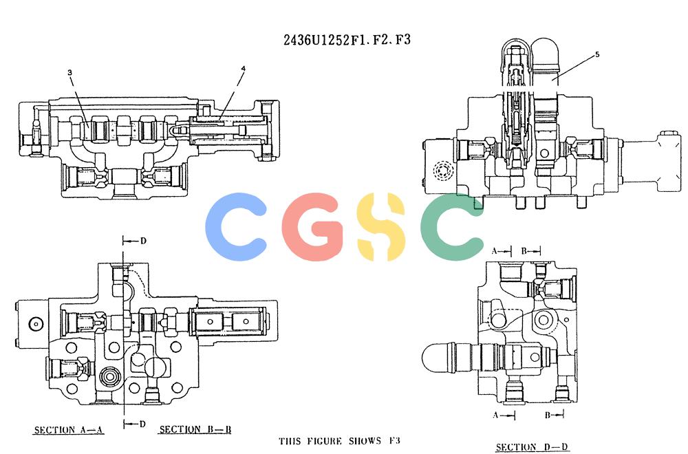 神钢零件查询(K905LC) - MARK II EXCAVATOR BTW YP1001 - YP1281. (4/89-12/03) (11-011[02]) - VALVE ASSY, CONTROL (SWING) Kobelco