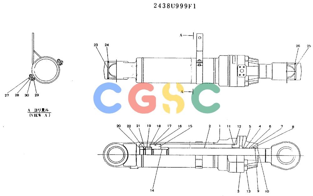 神钢零件查询(MD240BLC) - EXCAVATOR ASN LL1488 (1/80-12/06) (11-022) - CYLINDER ASSY (BOOM) (PN 2438U999F1) Kobelco
