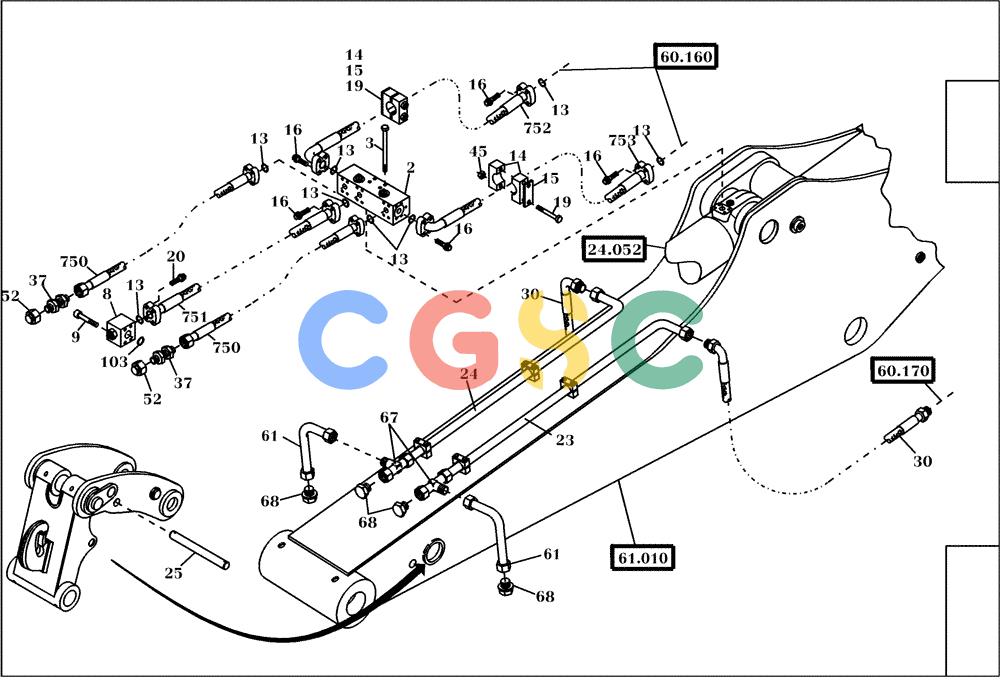纽荷兰零件查询(EC130) - CRAWLER EXCAVATOR (4/99-) (61.040[001]) - CHANGING DEVICE STICK DEEP DIPPER / GRA 2,9 M (OPTION) (S/N 11701-UP) New Holland Constructuion