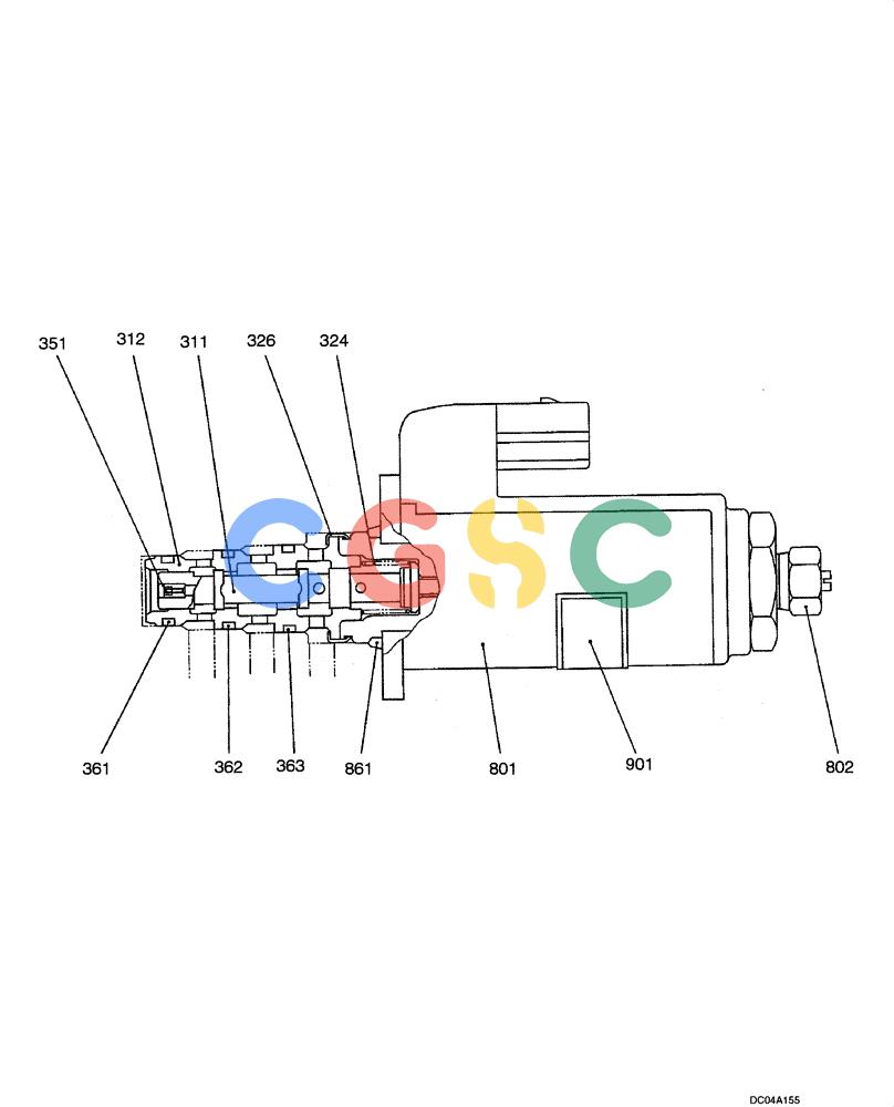 纽荷兰零件查询(EH130) - CRAWLER EXCAVATOR (3/04-) (08 -55[00]) - VALVE ASSY, SOLENOID (YB35V00003F1) New Holland Constructuion