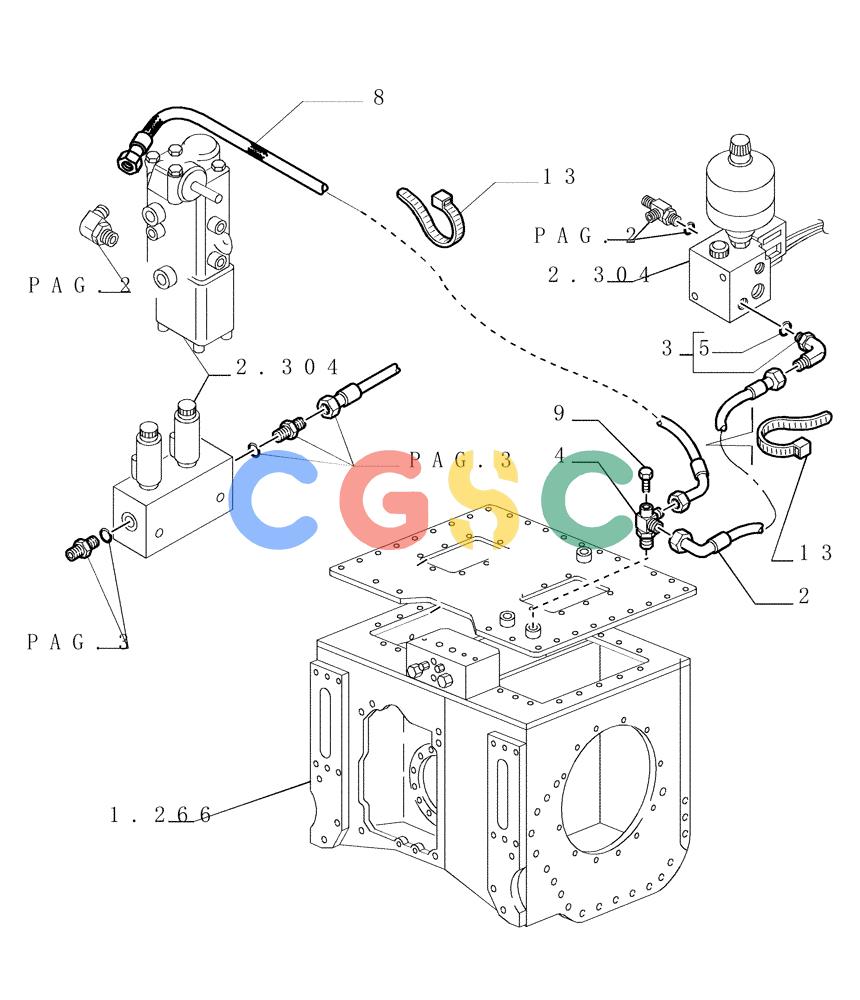 纽荷兰零件查询(DC180PS) - CRAWLER DOZER (11/00-) (2.319[03A]) - STEERING CONNECTING PIPING - VERSION (02-03) New Holland Constructuion