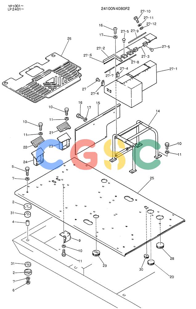 神钢零件查询(K905LC) - MARK II EXCAVATOR BTW YP1001 - YP1281 (1/87-12/03) (02-004) - PLATE ASSY, FLOOR Kobelco