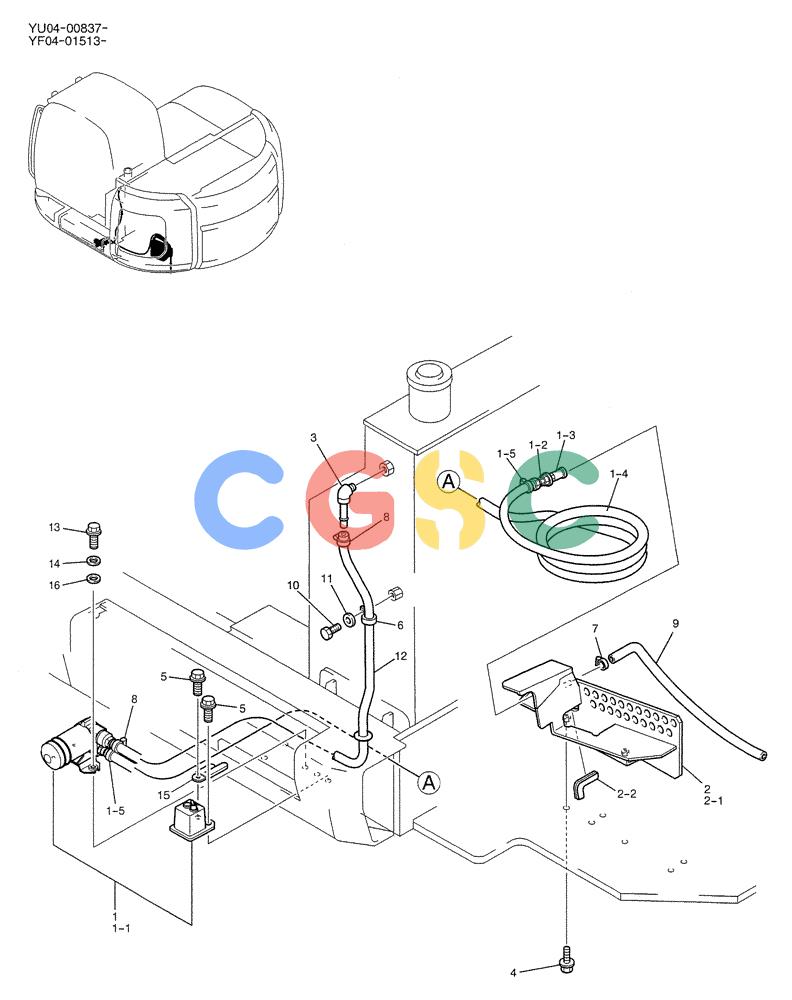 纽荷兰零件查询(E235SRLC) - CRAWLER EXCAVATOR BTW YU04-00837 - YU04-01417 (01-010) - PUMP ASSY, FUEL, P/N YF22P00005F1 New Holland Constructuion