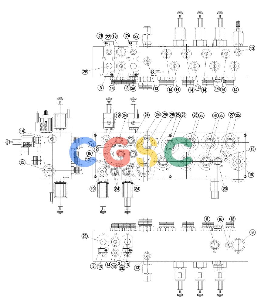 凯斯零件查询(FLX810) - FLEX-AIR APPLICATOR (10/03-8/09) (07-013[02]) - VALVE BLOCK , DOUBLE BIN, W/AUGER Case Agriculture