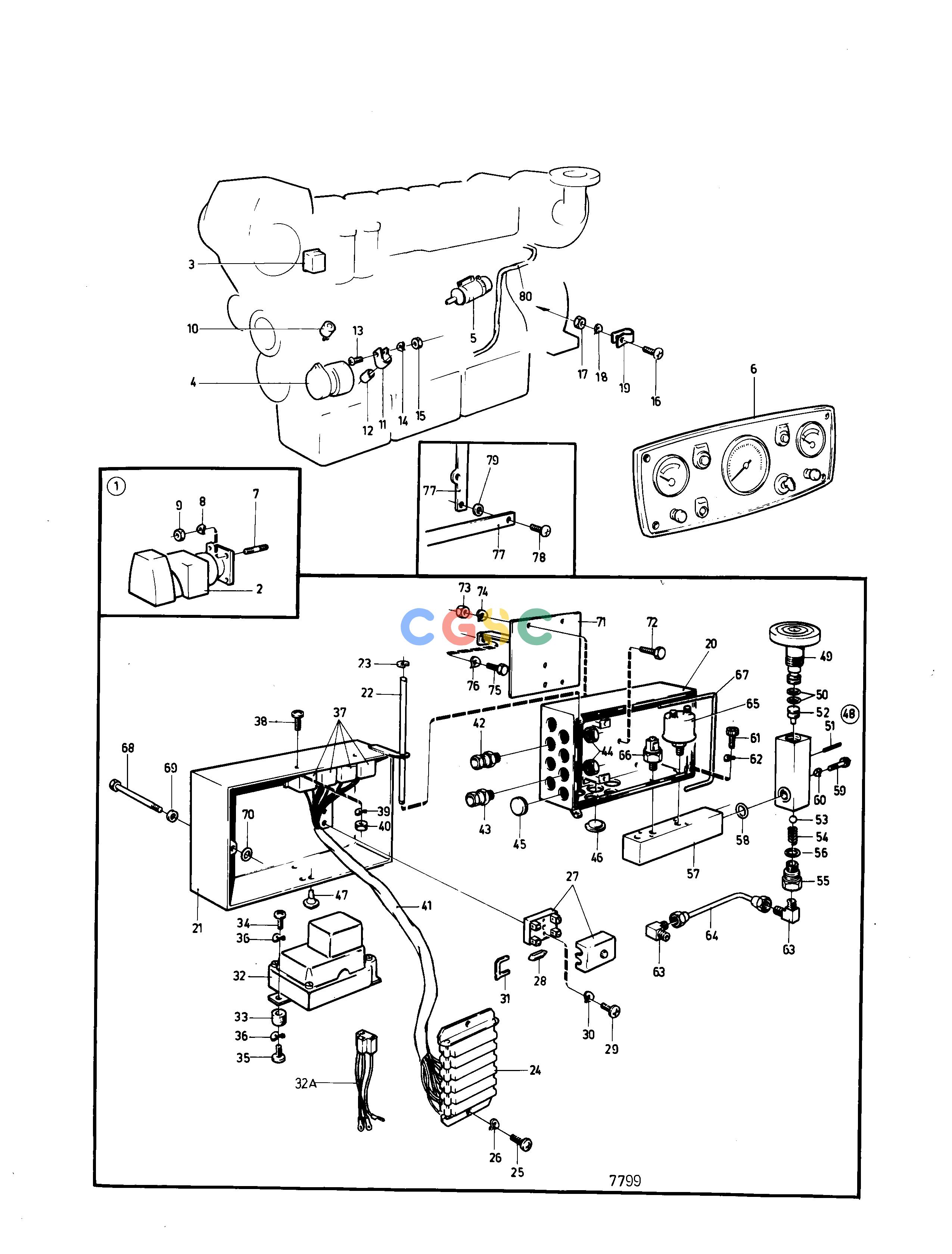 沃尔沃零件查询MD70B; MD70BK; TMD70B; THAMD70B; TAMD70B; AQD70BL; AQD70BElectrical SystemElectrical System Classed and Installation ComponentsEPC Volvo Penta Parts catalog