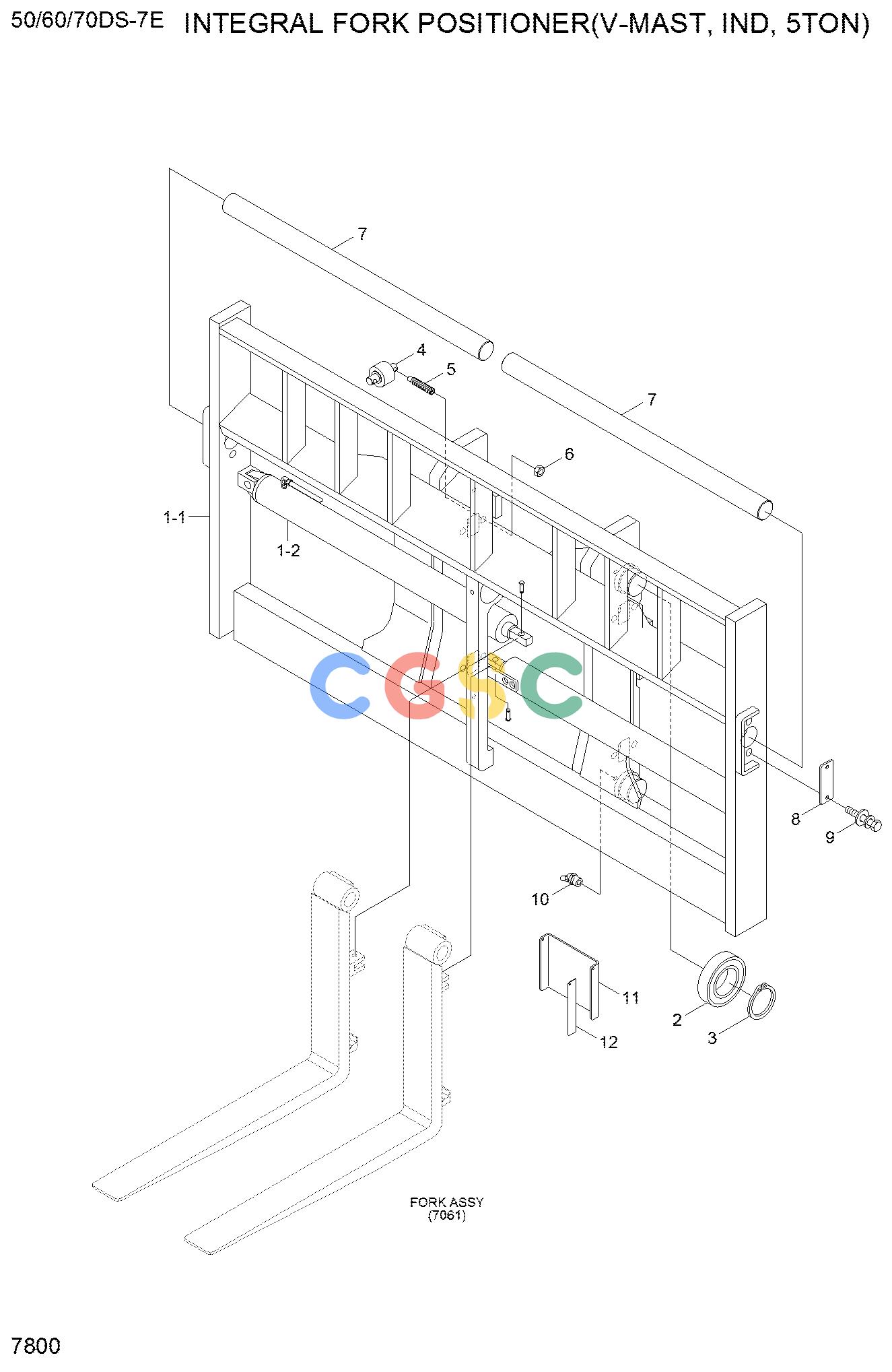 现代零件查询50/60/70DS-7E INTEGRAL F/POSITIONER(V-MAST,IND,5TON)EPC Hyundai 
