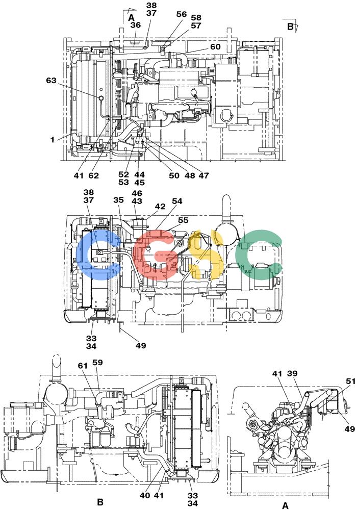 纽荷兰零件查询(E805) - CRAWLER EXCAVATOR (1/05-) (02-009-00[01]) - WATER CIRCUIT New Holland Constructuion