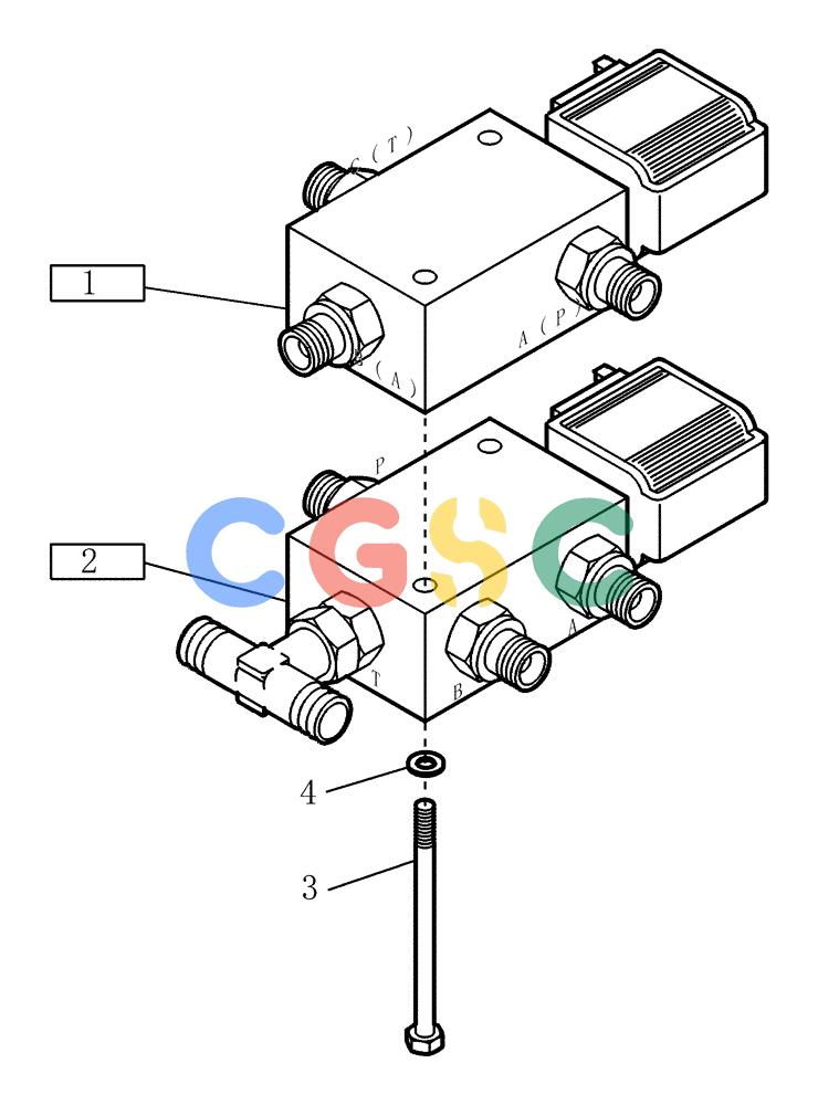 纽荷兰零件查询(EC215) - CRAWLER EXCAVATOR (11/99-) (23.230[001]) - SOLENOID VALVE INSTALL.MATERIAL (S/N 721501-UP) New Holland Constructuion