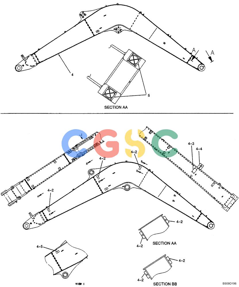 神钢零件查询(NIBBLER) - & BREAKER - SK70SR-1E SHORT RADIUS EXCAVATOR ASN YT02-04001 (4/03-12/04) (06-085[00]) - BOOM, HOE 3.72M (12FT 2IN) (EU) (NIBBLER & BREAKER), (YT02B00063F4) Kobelco