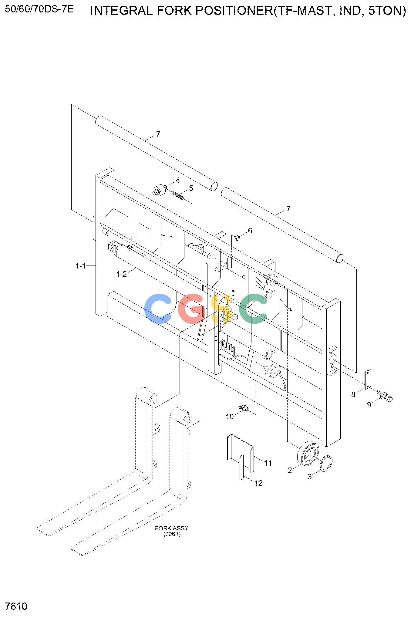 现代零件查询50/60/70DS-7E INTEGRAL F/POSITIONER(TF-MAST,IND,5TON)EPC Hyundai 