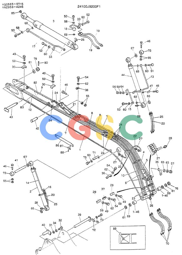 神钢零件查询(K907LC) - MARK II EXCAVATOR ASN YQ0565 (GLOBAL) (1/87-12/03) (09-001 ) - BOOM ASSY, 8.1M Kobelco
