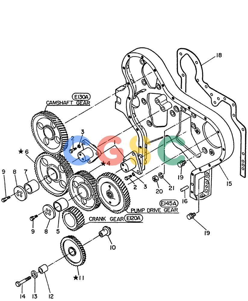 神钢零件查询(PE6T04) - NISSAN DIESEL ENGINE - LK900 & LK700A W/TURBO (1/03-12/06) (01-008[01]) - GEAR TRAIN Kobelco
