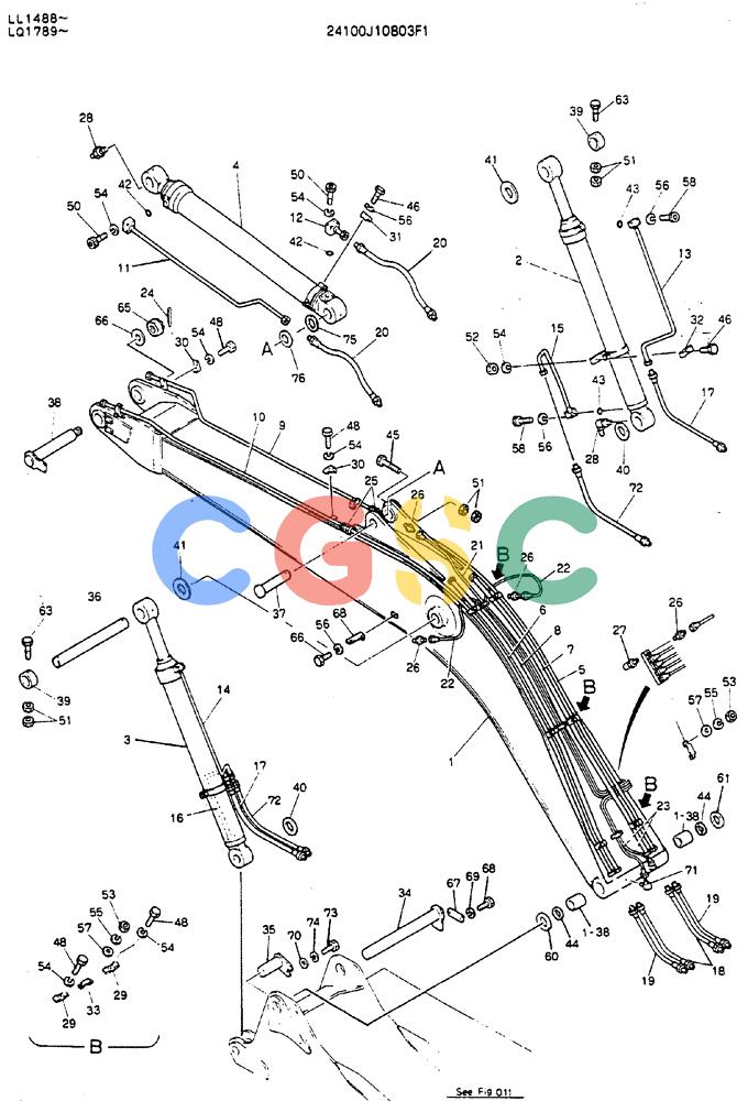 神钢零件查询(MD240BLC) - EXCAVATOR ASN LL1488 (1/80-12/06) (07-001) - BOOM ASSY, 6.02M (19FT-8IN) Kobelco