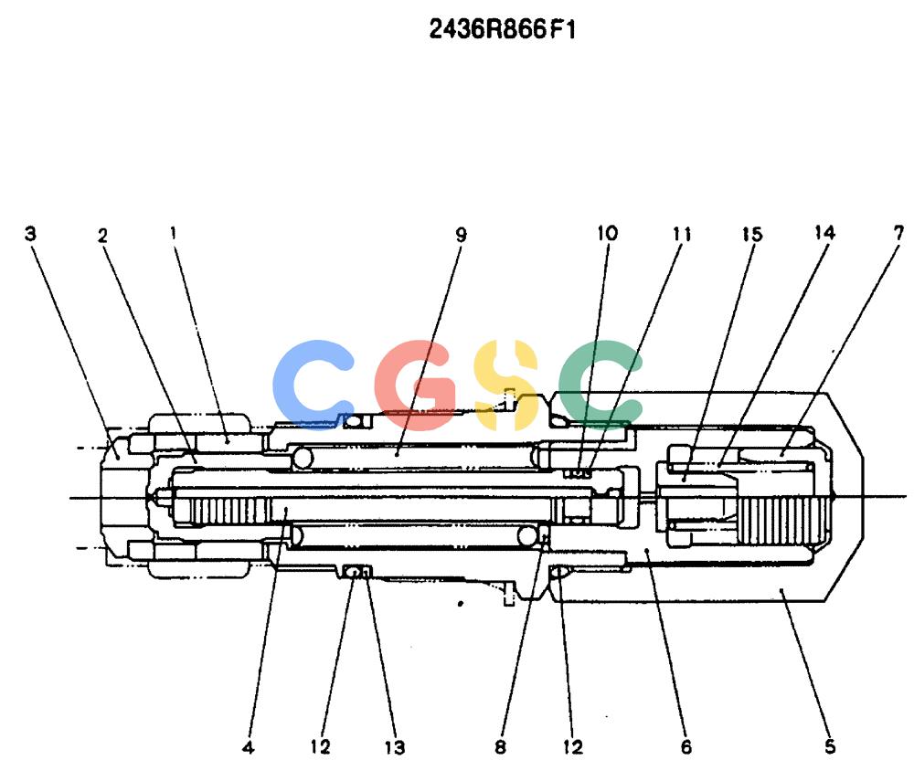 神钢零件查询(MD240C) - EXCAVATOR BTW LLU0301 - LLU0600 (1/80-12/06) (13-008) - VALVE ASSY, OVER-LOAD RELIEF - 2436R866F1 Kobelco