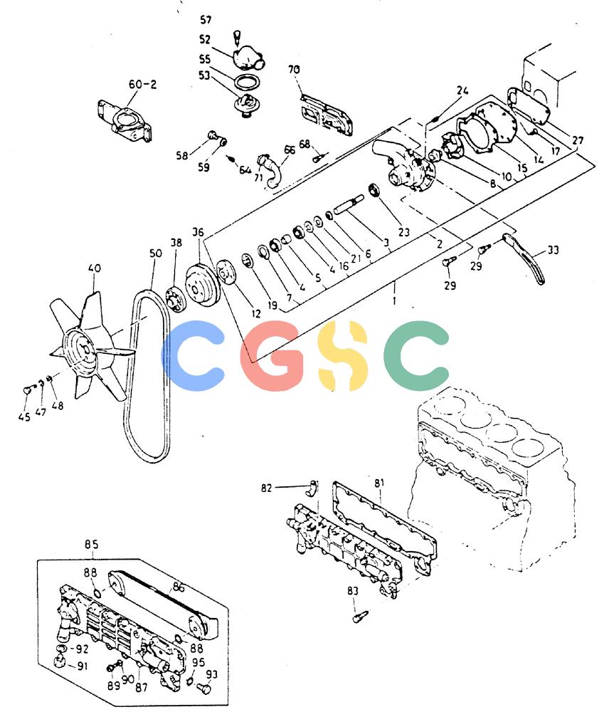 神钢零件查询(MD140C) - EXCAVATOR ASN YPU00501 (1/80-12/06) (13-011) - COOLING SYSTEM (FAN, WATER & OIL) Kobelco