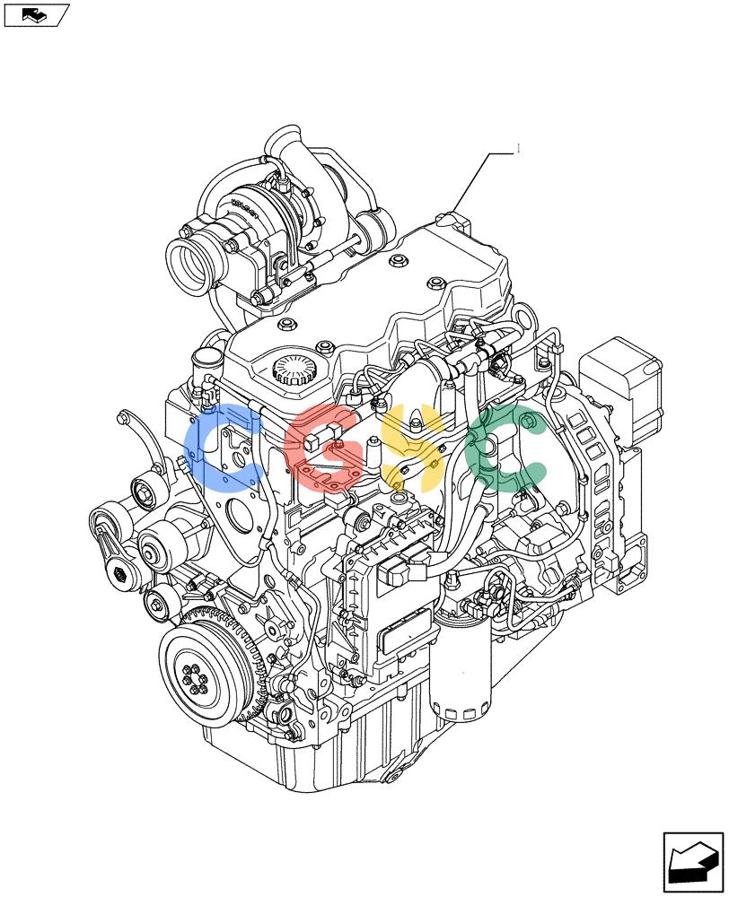 神钢零件查询(F4HFE413A E001) - ENGINE 5801451663 - 84371229 (1/13-) (10.001.01) - ENGINE ASSY (84371229) Kobelco
