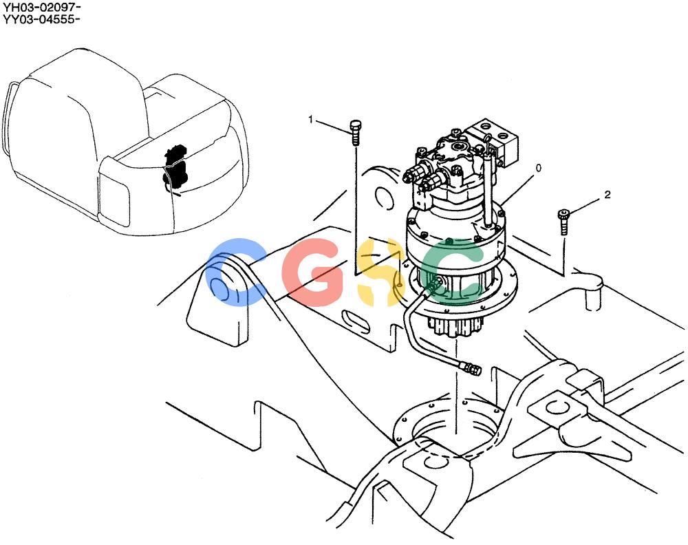 神钢零件查询(ED150-1E) - BLADE RUNNER EXCAVATOR/DOZER ASN YL05-00555 (11/03-12/04) (01-017) - MOTOR INSTAL, SWING Kobelco