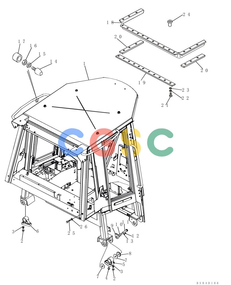 纽荷兰零件查询(DC75) - CRAWLER DOZER (8/04-) (09-26) - CAB - FRAME AND MOUNTING New Holland Constructuion