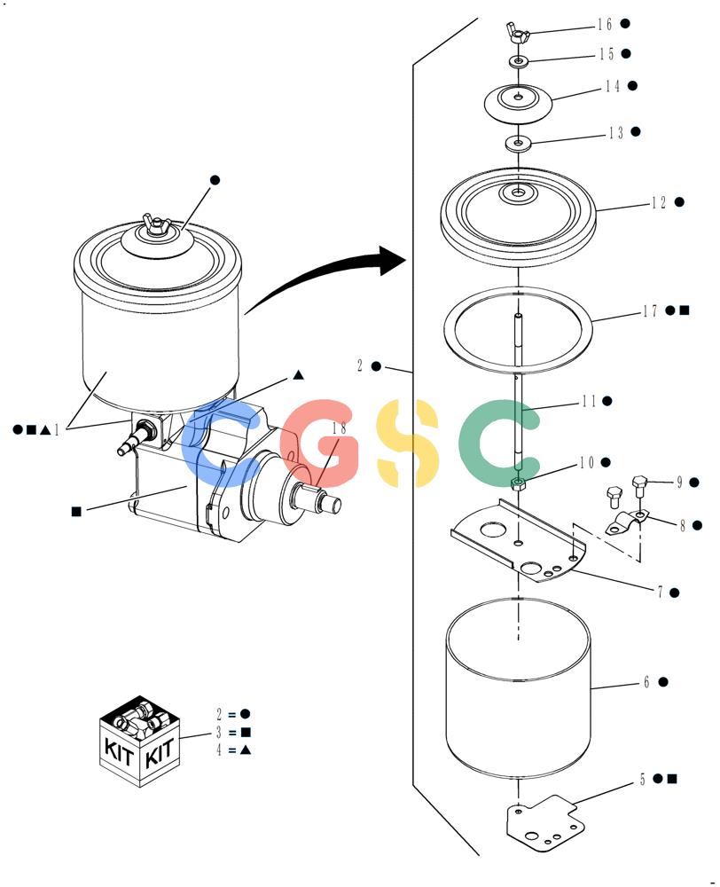 凯斯零件查询(SB551) - SMALL SQUARE BALER (9/08-12/15) (35.550.13) - HYDRAULIC BALE TENSIONING OIL PUMP Case Agriculture