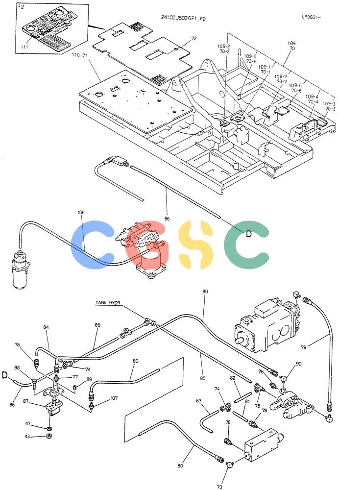 神钢零件查询(K905LC) - EXCAVATOR BTW YP0115 - YP0301 (1/85-12/03) (09-020[02]) - CONTROL ASSY (DOZER & EXTRA) Kobelco