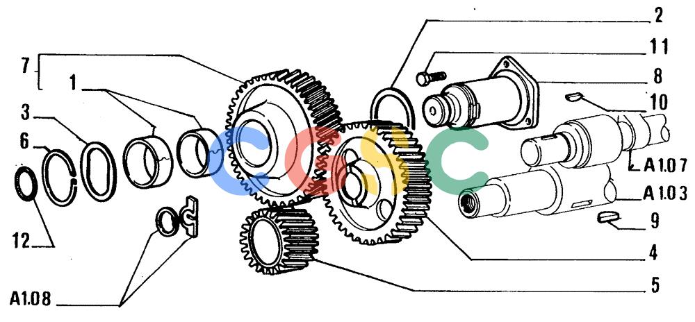 纽荷兰零件查询(FL14E) - CRAWLER LOADER (A1.06[001]) - CAMSHAFT DRIVE New Holland Constructuion