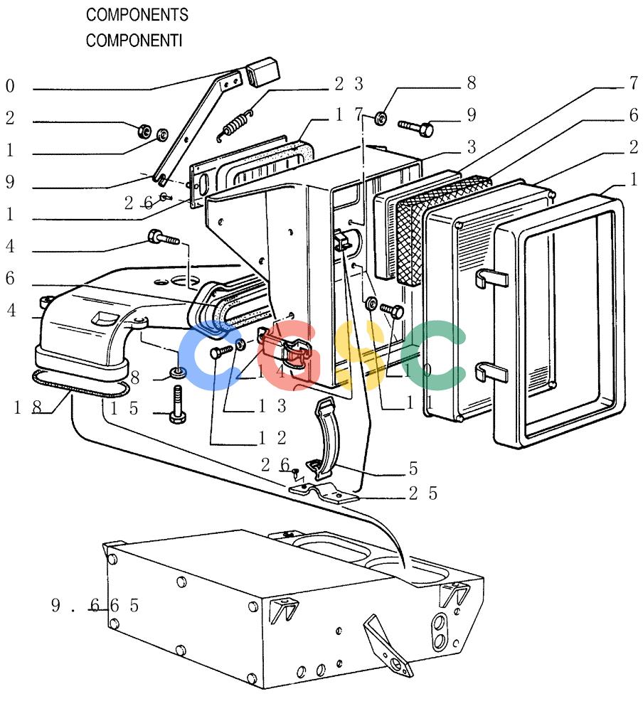 纽荷兰零件查询(FD145) - CRAWLER DOZER (N.A. VERSION) (10/98-) (5.652[11]) - ROPS CAB - AIR CLEANER New Holland Constructuion