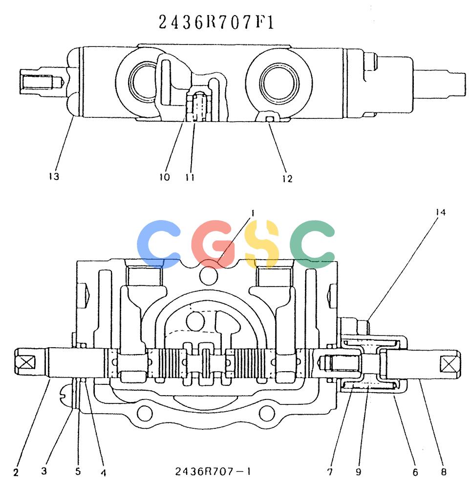神钢零件查询(K903) - MARK II EXCAVATOR BTW LE6601 - LE7871 (1/88-12/03) (11-025) - SECTION ASSY, PLUNGER (P/N 2436R707F1) Kobelco
