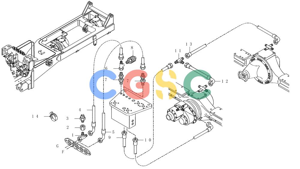 纽荷兰零件查询(AD250) - ARTICULATED DUMP TRUCK (7/01-) (3.400[07]) - HYDRAULIC CIRCUIT BRAKE SYSTEM - FRAME PART New Holland Constructuion