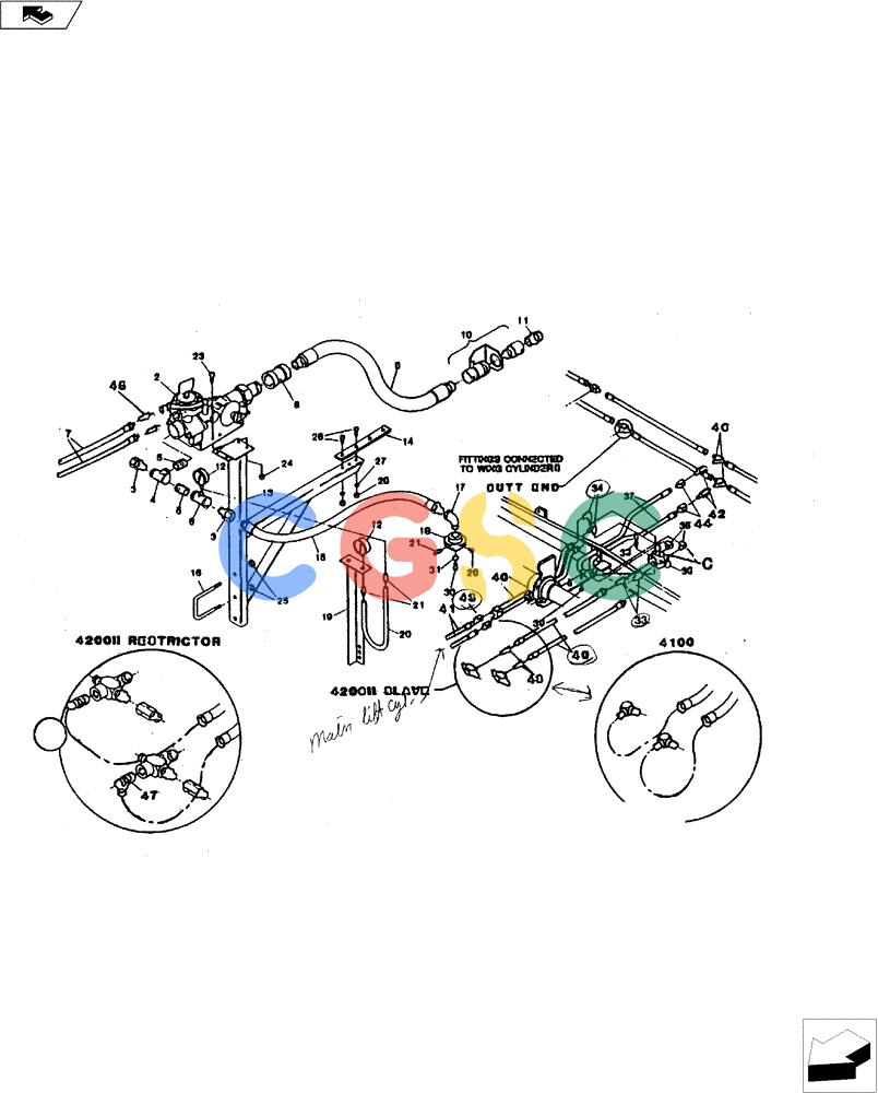 凯斯零件查询(4100 II) - DMI APPLICATOR - 1990 (1/90-12/95) (35.106.03) - B-9500 REGULATOR AND SELECTOR VALVE ASSY Case Agriculture