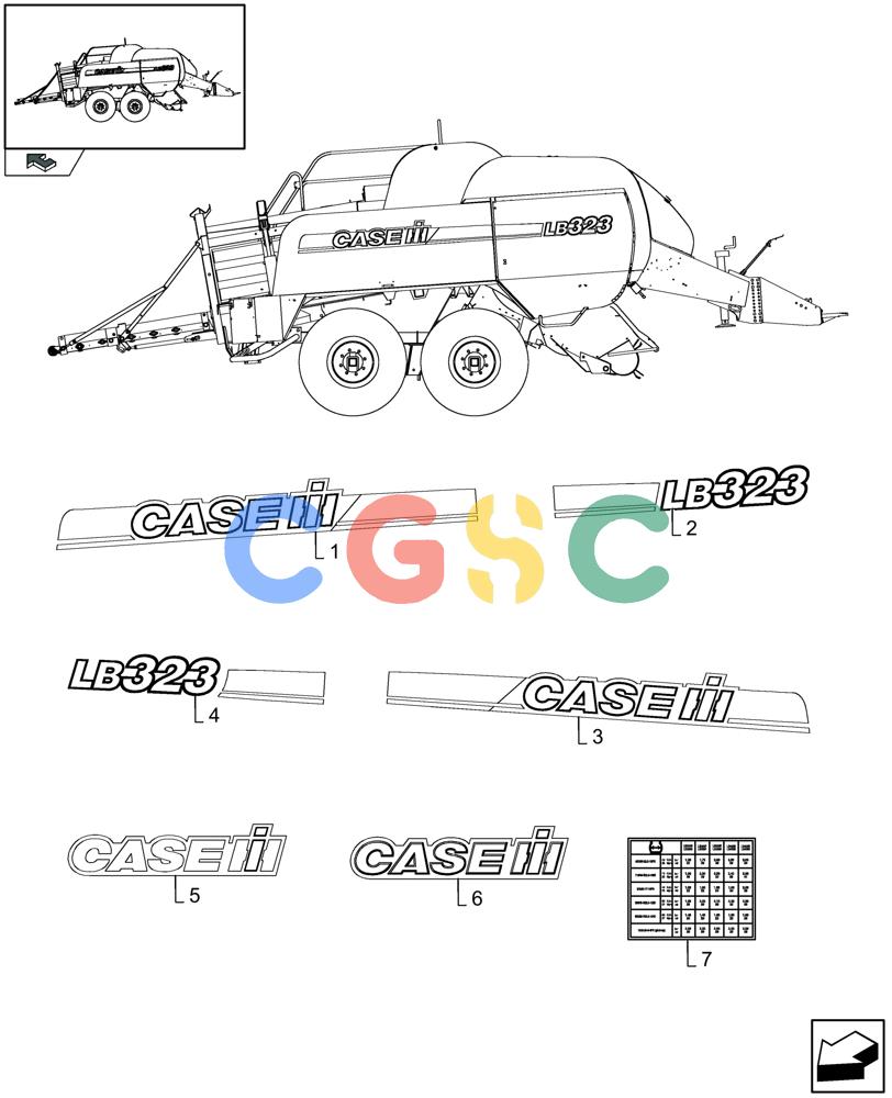 凯斯零件查询(LB433S) - BIG RECTANGULAR BALER (9/08-12/12) (08.54[01]) - DECALS Case Agriculture