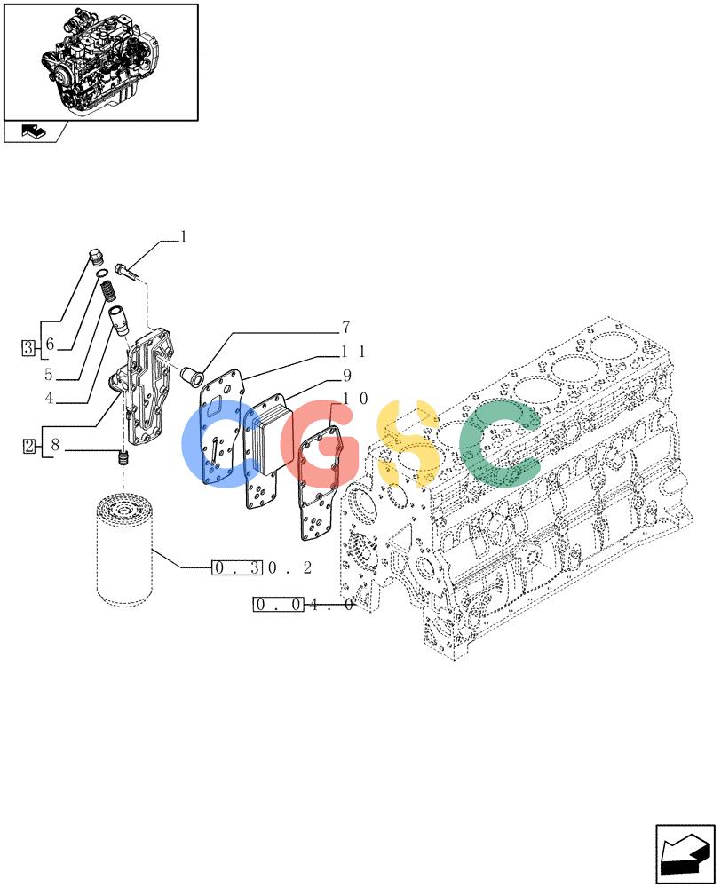 神钢零件查询(F4GE9684R J600) - ENGINE - 504115847 - 84459738 (1/08-12/12) (0.31.5) - HEAT EXCHANGER - ENGINE (504096823) Kobelco