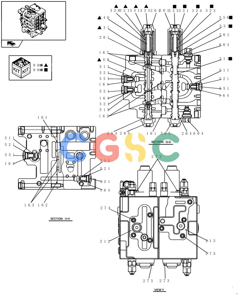 纽荷兰零件查询(E235BSR) - CRAWLER EXCAVATOR (5/07-) (1.050[20]) - HYDRAULIC CONTROL VALVE - COMPONENTS New Holland Constructuion