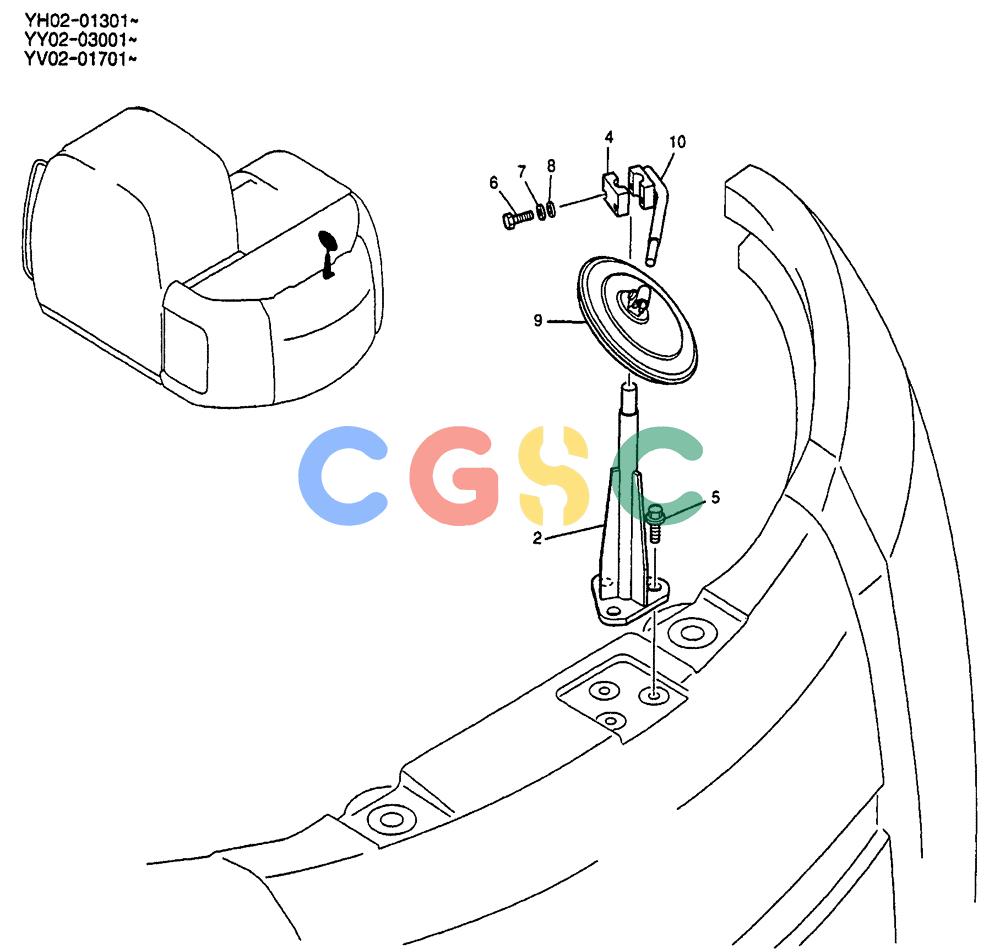 神钢零件查询(ED150) - BLADE RUNNER EXCAVATOR/DOZER BTW YL04-00501 - YL04-00554 (4/03-10/03) (01-030) - MIRROR INSTAL P/N LC52C00002F2 Kobelco