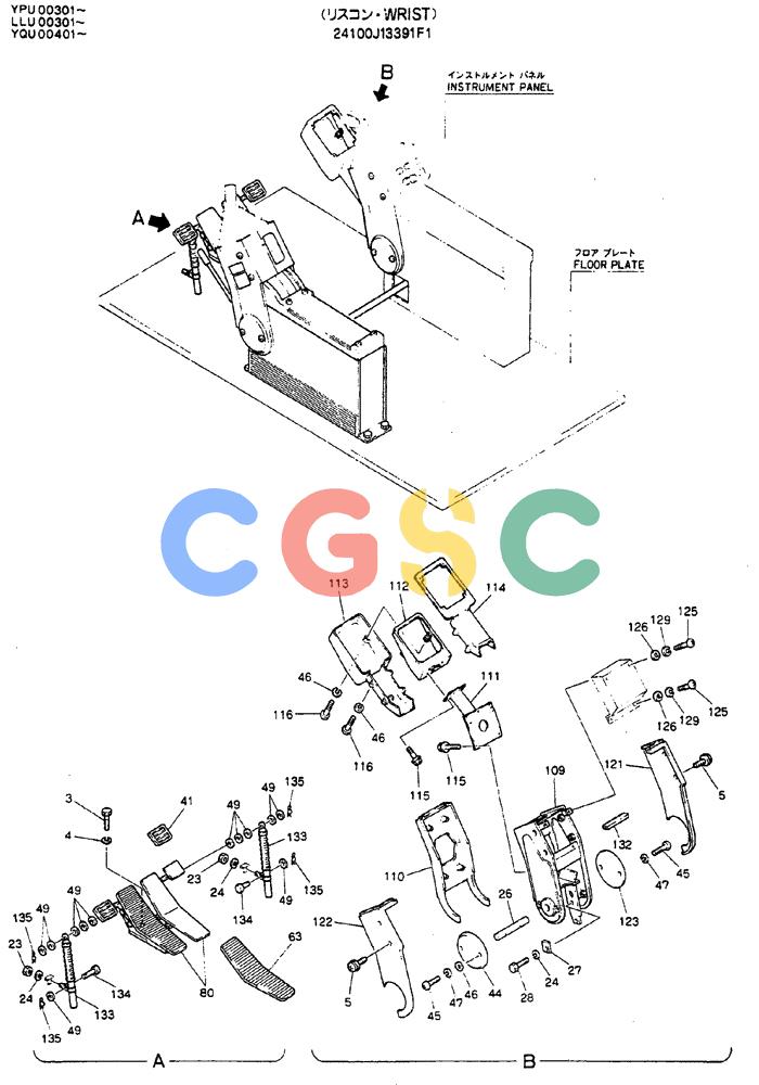 神钢零件查询(MD140C) - EXCAVATOR BTW YPU0301 - YPU0500 (1/80-12/06) (03-001[01]) - CONTROL ASSY (WRIST) Kobelco