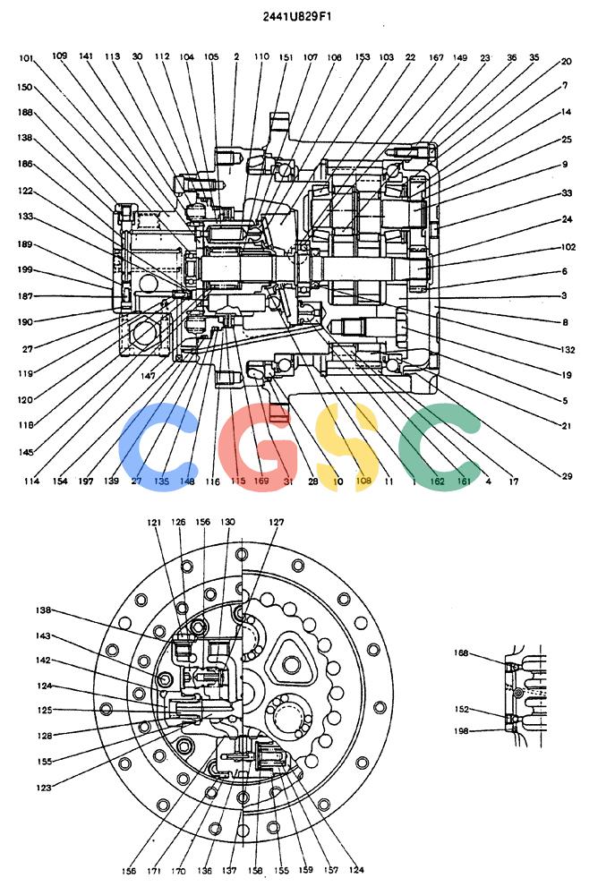 神钢零件查询(MD140C) - EXCAVATOR BTW YPU0301 - YPU0500 (1/80-12/06) (13-006) - MOTOR ASSY (PROPELLING) Kobelco