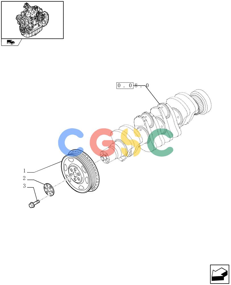 神钢零件查询(F4GE9484A J600) - ENGINE 504120790 - 87052264 (1/07-12/10) (0.08.4) - PULLEY - CRANKSHAFT (2852532) Kobelco