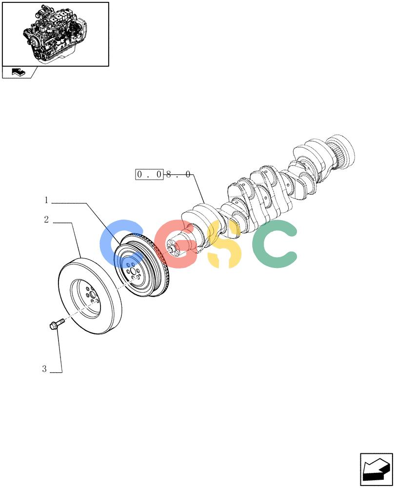 神钢零件查询(F4GE9684B J600) - ENGINE 504116859 - 87050849 (1/07-) (0.08.4) - PULLEY - CRANKSHAFT (2852899) Kobelco