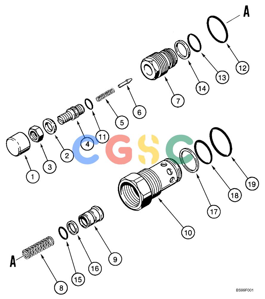 纽荷兰零件查询(D85B) - CRAWLER DOZER TIER 3 (3/08-) (08-19) - VALVE ASSY, RELIEF New Holland Constructuion