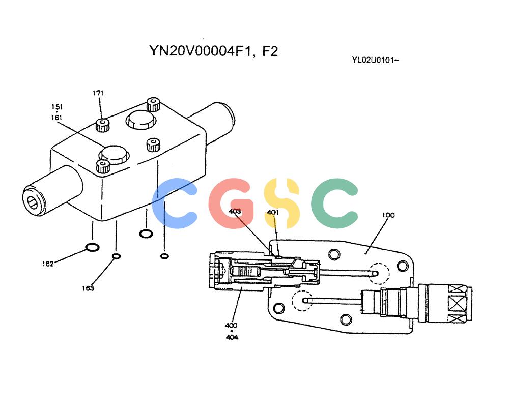 神钢零件查询(ED190LC) - BLADE RUNNER EXCAVATOR/DOZER BTW YL02U0101 - YL03U0135 (1/02-12/06) (06-026) - VALVE ASSY, SWING SHOCKLESS Kobelco