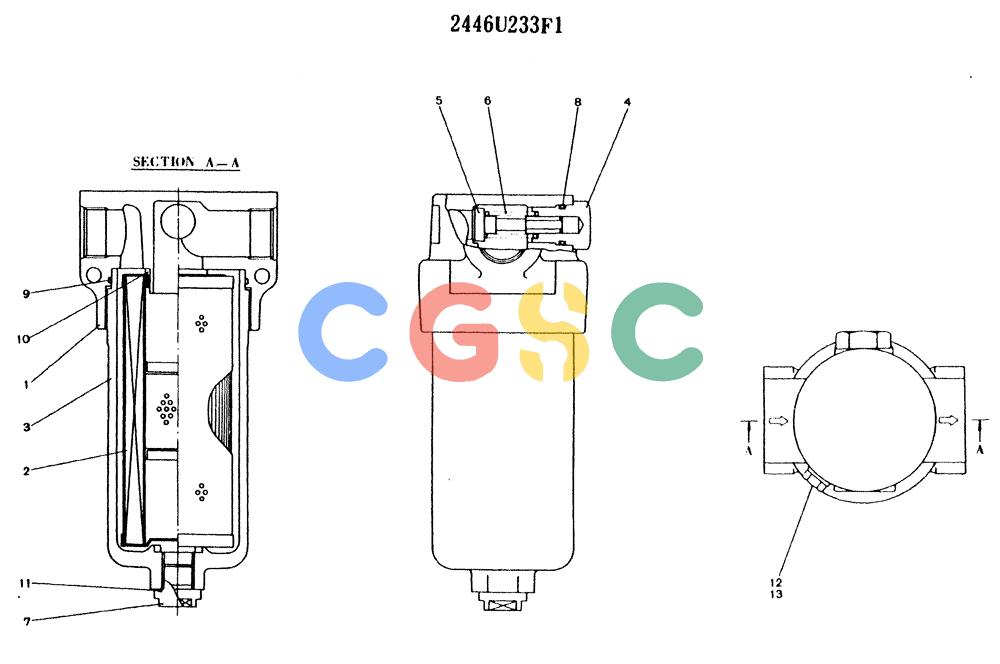 神钢零件查询(K909LC) - MARK II EXCAVATOR ASN LL1488 (1/87-12/03) (11-048) - FILTER ASSY Kobelco