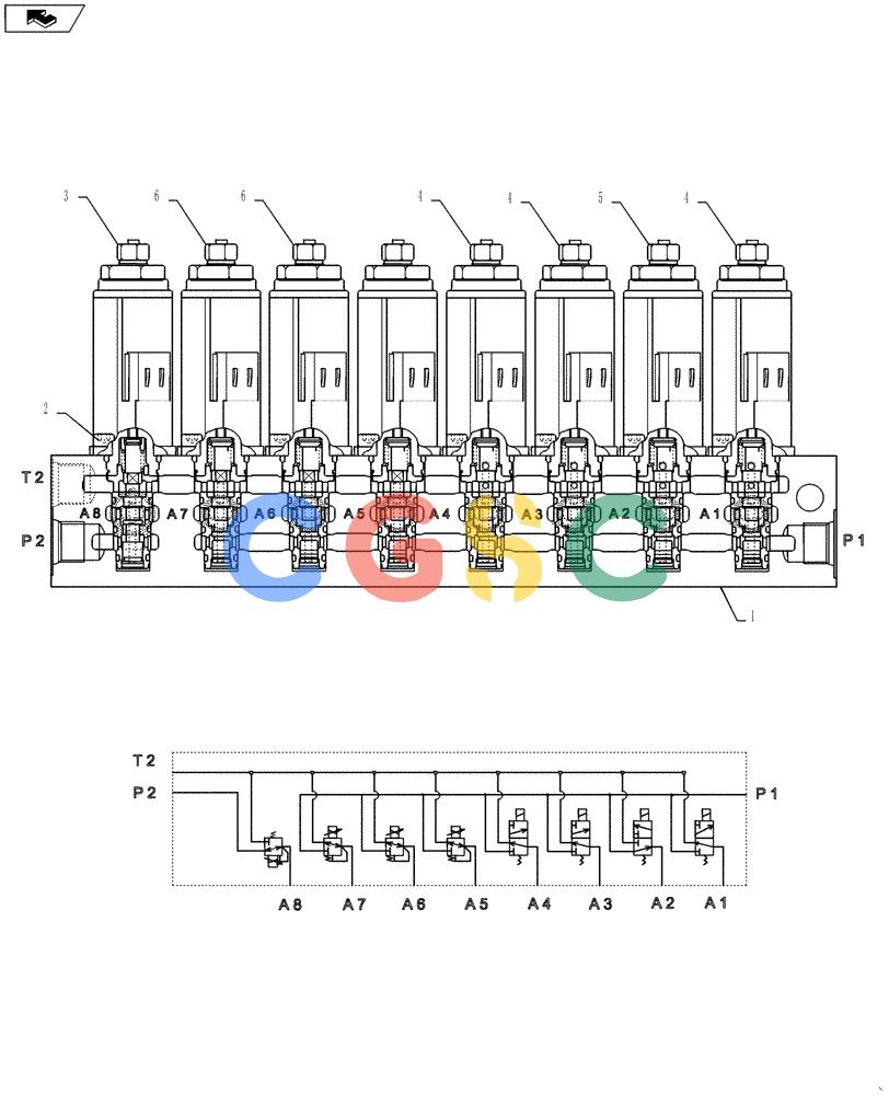 神钢零件查询(SK170 ACERA M-9) - CRAWLER EXCAVATOR - TIER 3 NON-REGULATED (1/12-12/13) (35.357.AJ) - SOLENOID VALVE, ASSY Kobelco