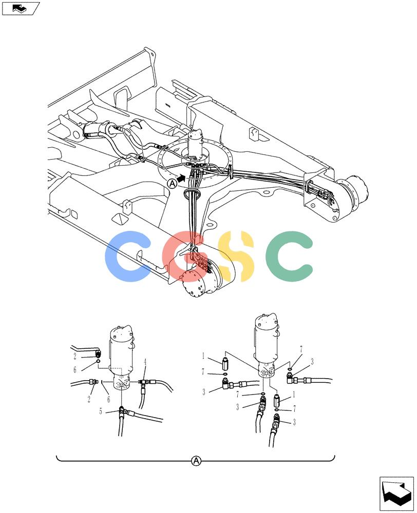 纽荷兰零件查询(E70BSR) - COMPACT CRAWLER EXCAVATOR ASN YT06-18001 (02-014[00]) - HYDRAULIC LINES, SWIVEL (DOZER) New Holland Constructuion