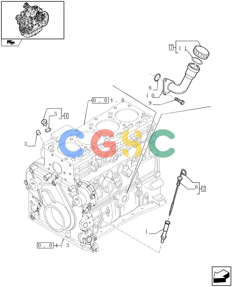 神钢零件查询(F4GE9484A J600) - ENGINE 504120790 - 87052264 (1/07-12/10) (0.27.0) - ENGINE OIL DIPSTICK (2852120 - 2853406) Kobelco
