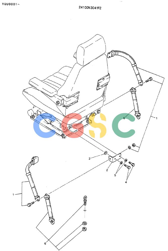 神钢零件查询(MD200BLC) - EXCAVATOR ASN YQU0001 (1/80-12/06) (08-003) - BELT ASSY, SEAT Kobelco
