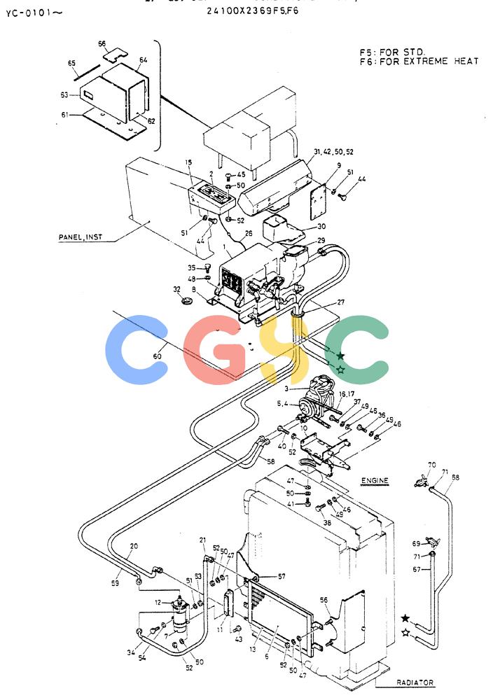 神钢零件查询(MD300LC) - EXCAVATOR BTW YC0101 - YC0300 (1/80-12/06) (08-032[01]) - CONDITIONER ASSY, AIR Kobelco