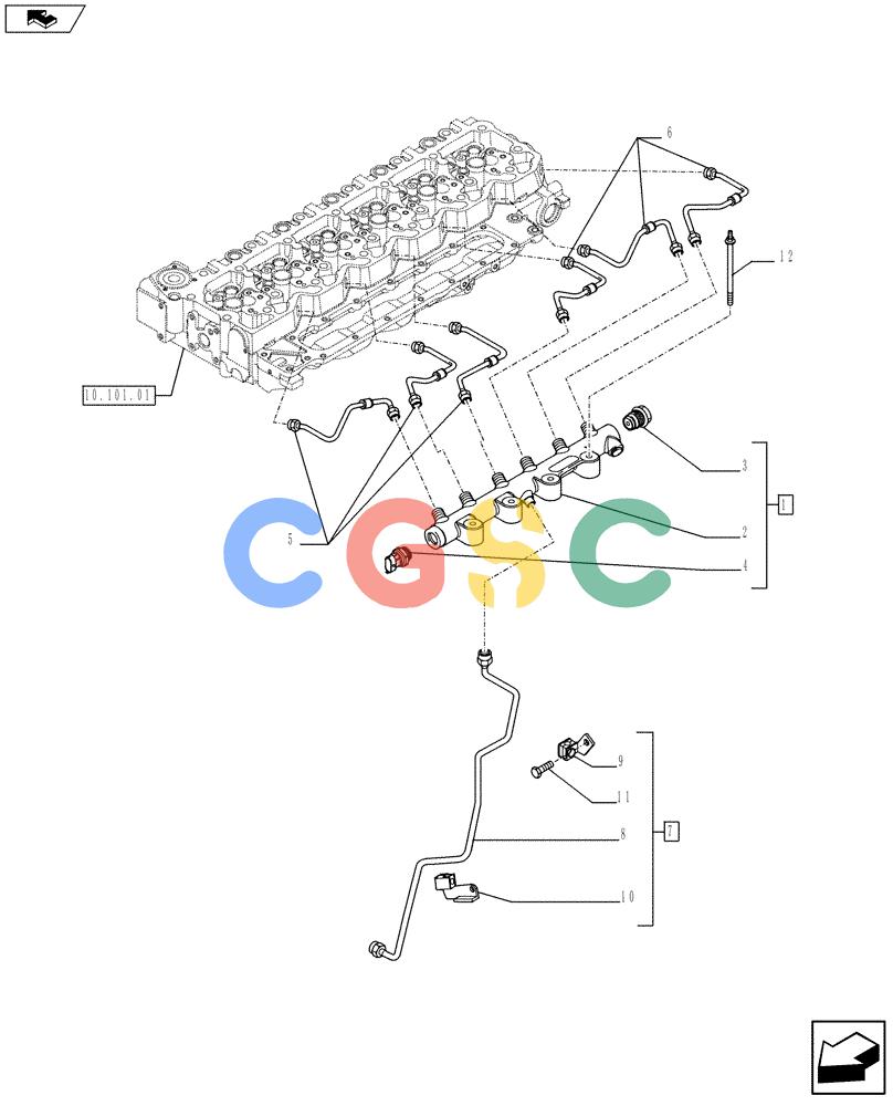 神钢零件查询(F4HFE613F E003) - ENGINE 5801398291 - 84359538 (1/12-) (10.218.03) - INJECTION EQUIPMENT - PIPING (504324976) Kobelco