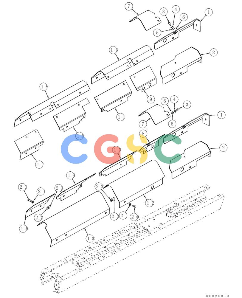 纽荷兰零件查询(DC85) - CRAWLER DOZER (8/04-) (05-02) - FRAME, TRACK - COVERS New Holland Constructuion