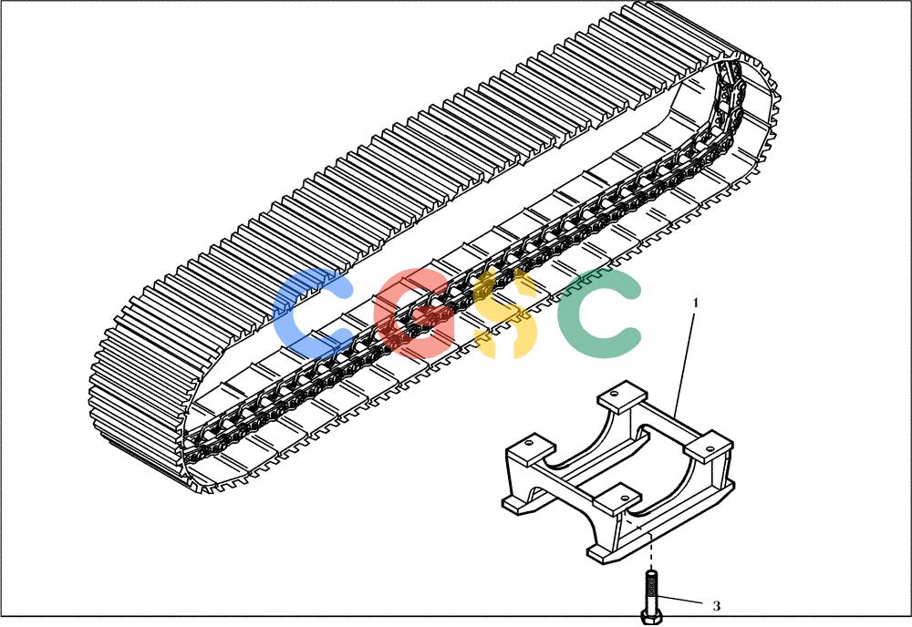 纽荷兰零件查询(EC160) - CRAWLER EXCAVATOR (4/99-) (06.120[001]) - GUIDE DRIVING CHAIN (S/N 716001-UP) New Holland Constructuion