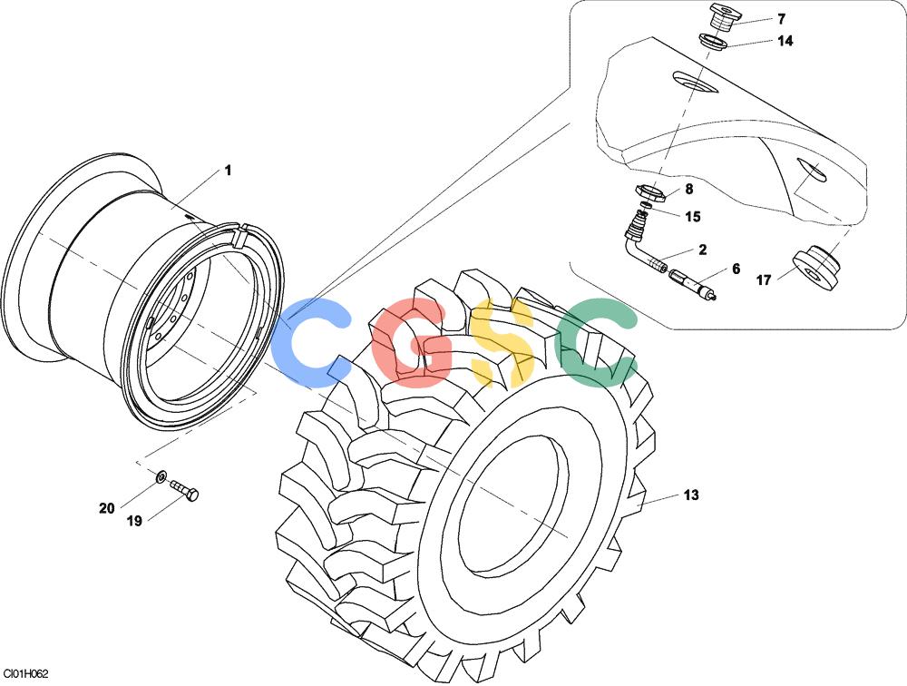 纽荷兰零件查询(CV2500) - VIBRATORY ROLLER (07-004-00[01]) - REAR WHEELS New Holland Constructuion